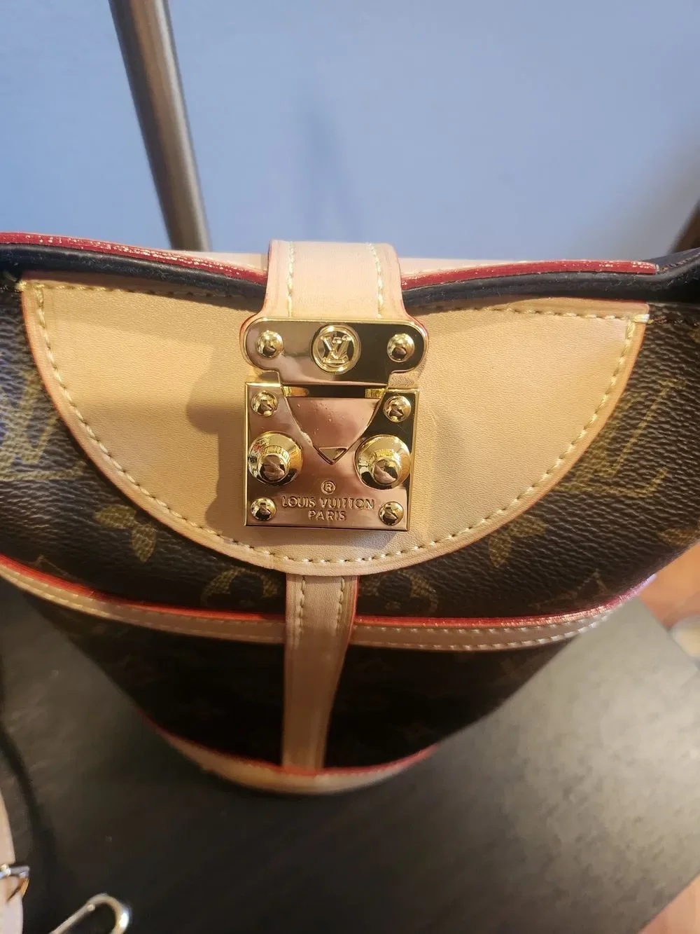 Brown Canvas Monogram Lock It Bucket Crossbody - Picture 3 of 15